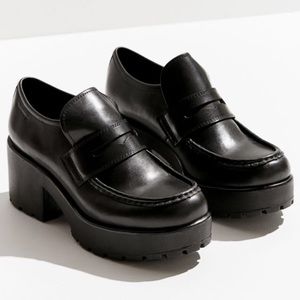 Black platform Vagabond loafers
